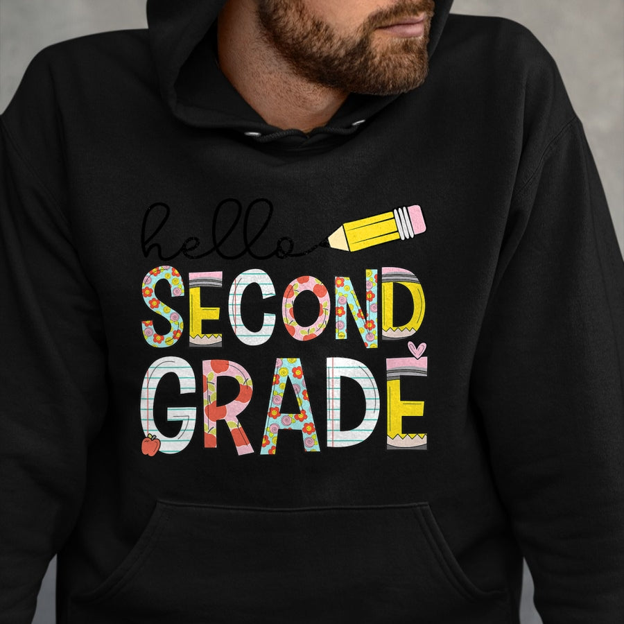 Best Teacher Shirt, Funny Teacher UnisexT-Shirt/Hoodie/Sweatshirt HLT00 - Hello Second Grade Team 2nd Grade Back to School Teacher Kid T-Shirt