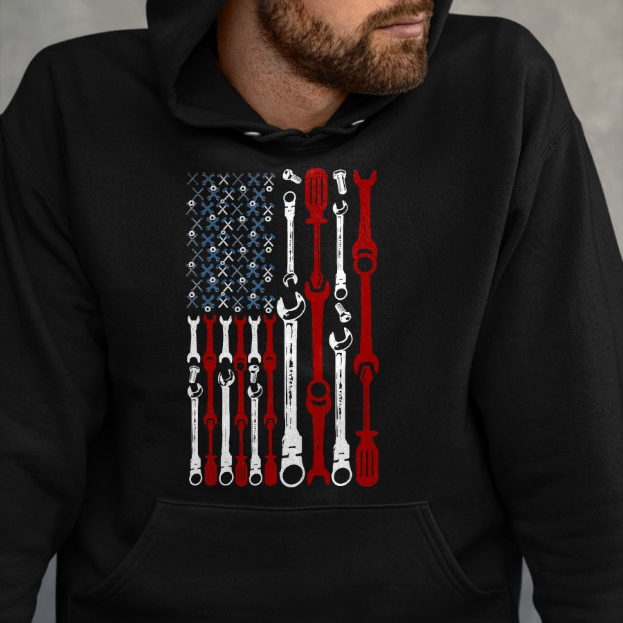 Best Mechanic Life Shirt, Funny Mechanic UnisexT-Shirt/Hoodie/Sweatshirt HLT00 - American Flag Mechanic Shirts Patriotic Mechanic USA Flag T-Shirt for Women Kids Men