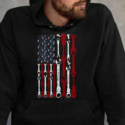 Best Mechanic Life Shirt, Funny Mechanic UnisexT-Shirt/Hoodie/Sweatshirt HLT00 - American Flag Mechanic Shirts Patriotic Mechanic USA Flag T-Shirt for Women Kids Men