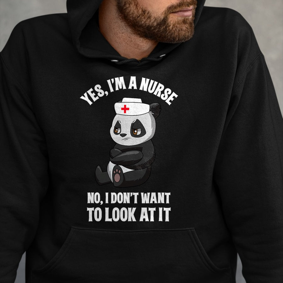 Funny Nurse Shirt, Nurse Unisex T-Shirt/Hoodie/Sweatshirt HLT00 - Funny Panda Nurse Nursing RN LNP Nurse Mom Nurse Life Womens T-Shirt