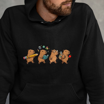Cute Capybara Shirt, Funny Capybara Unisex T-Shirt/Hoodie/Sweatshirt HLT00 - Funny Capybara Back to School Teacher Student T-Shirt