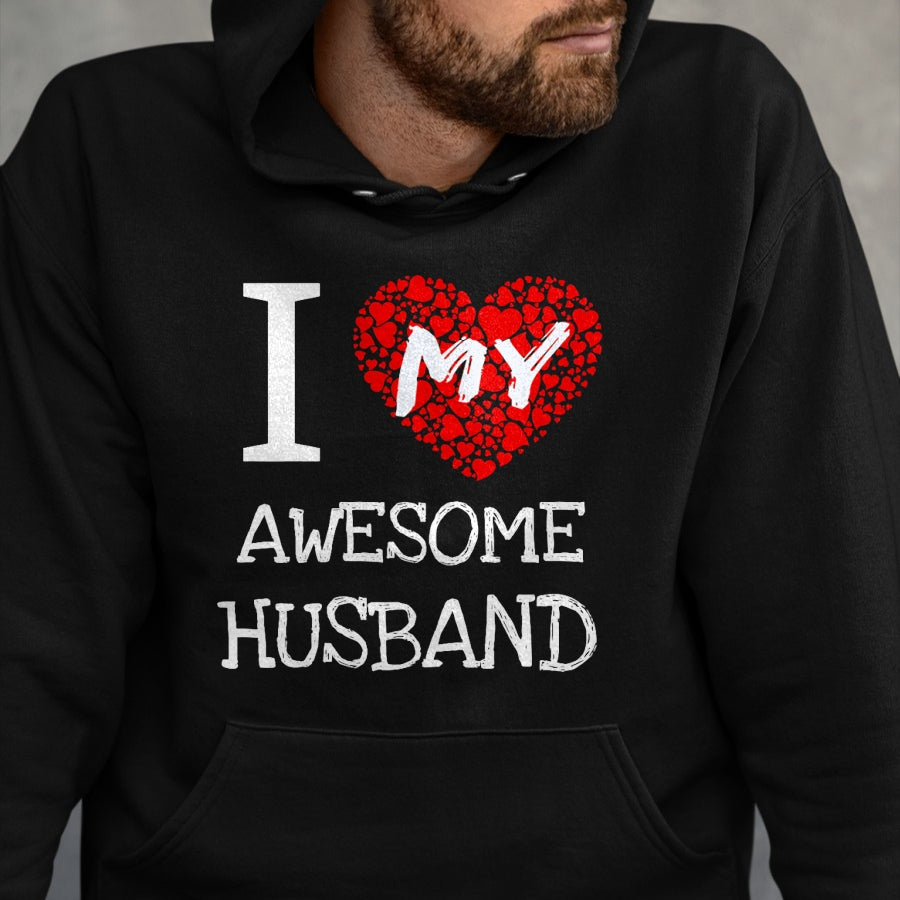 Best Wife Shirt, Wife and Husband Unisex T-Shirt/Hoodie/Sweatshirt HLT00 - I Love My Awesome Husband T-Shirt for Women Gift T-Shirt (1)