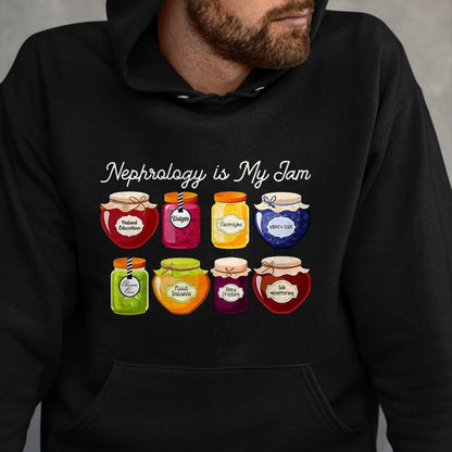 Best Doctor Shirt, Funny Doctor UnisexT-Shirt/Hoodie/Sweatshirt HLT00 - Nephrology is My Jam Kidney Doctor Renal Care Nurse RN LPN T-Shirt, Men, Black, 3X-Large