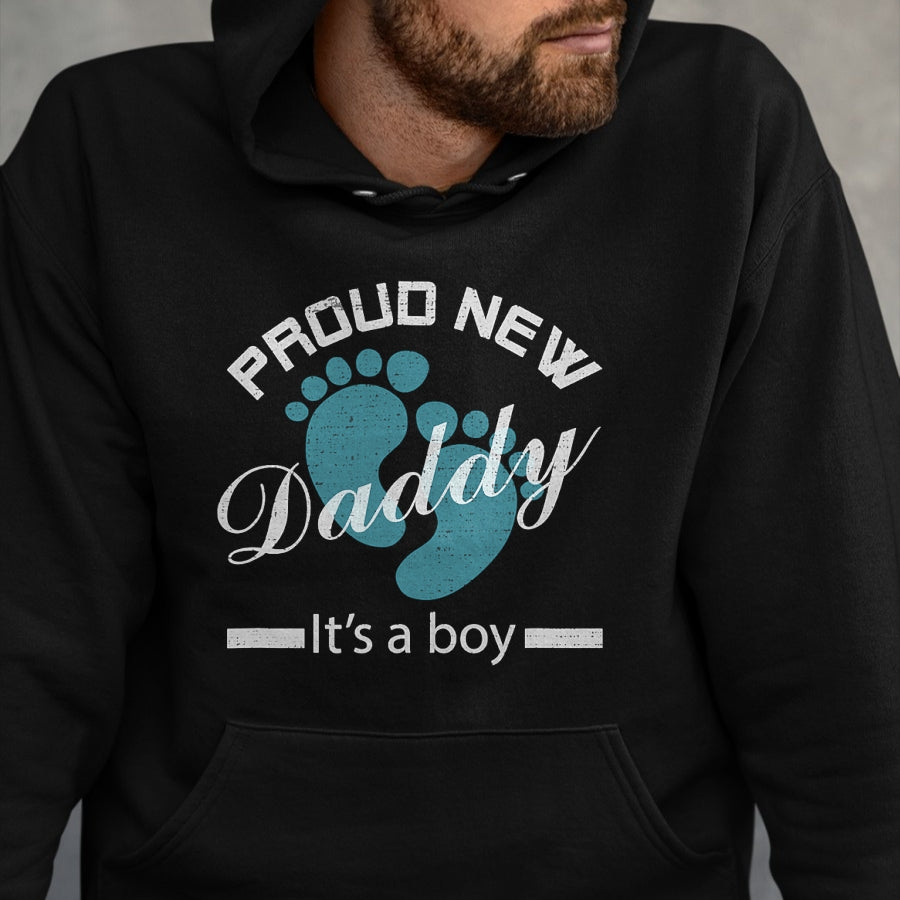 Gift for Dad Shirt, Funny Dad Unisex T-Shirt/Hoodie/Sweatshirt HLT00 – Vintage First Time Dad Proud New Daddy It_s A Boy T-Shirt