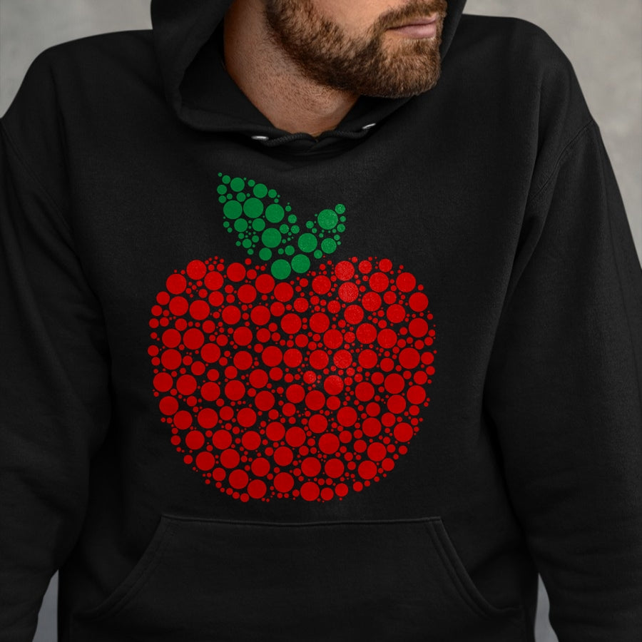 Best Teacher Shirt, Funny Teacher UnisexT-Shirt/Hoodie/Sweatshirt HLT00 - Apple Dot Pattern Art Teacher Appreciation Men Women Humor T-Shirt
