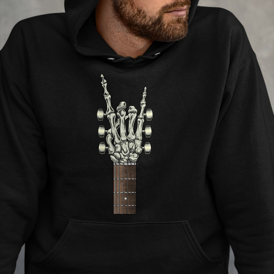 Guitar Lover Shirt, Funny Guitar UnisexT-Shirt/Hoodie/Sweatshirt HLT00 - Rock On Skeleton Hand Guitar Gifts Men Graphic Tee Rock Band T-Shirt