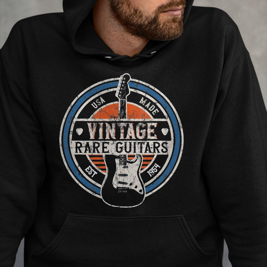Guitar Lover Shirt, Funny Guitar UnisexT-Shirt/Hoodie/Sweatshirt HLT00 - Vintage Rare Guitars Retro American Made Guitarist T-Shirt, Men, Black, 3X-Large