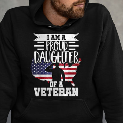 Proud Veteran Shirt, Funny Veteran UnisexT-Shirt/Hoodie/Sweatshirt HLT00 - Proud Daughter Veteran Nothing Scares Patriotic Veterans Day T-Shirt, Women, Olive Green, Large