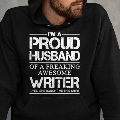 Best Wife Shirt, Wife and Husband Unisex T-Shirt/Hoodie/Sweatshirt HLT00 - Mens Proud Husband Of Awesome Writer Tee Gift - Author's Husband T-Shirt