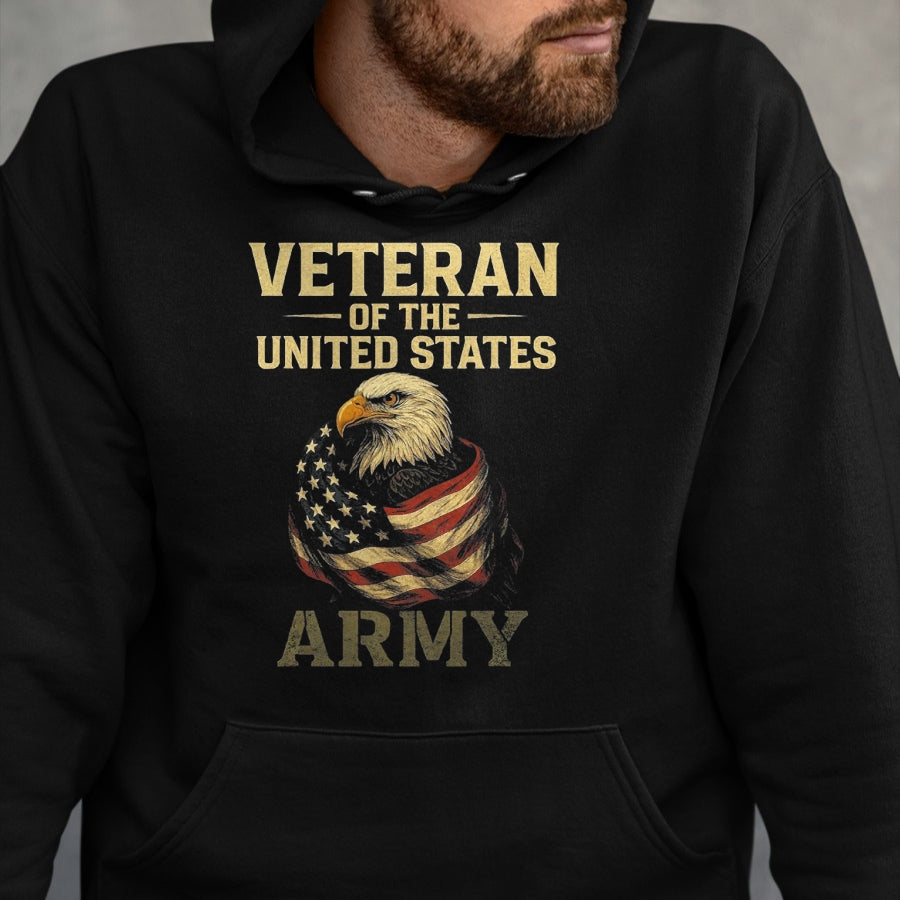 Proud Veteran Shirt, Funny Veteran UnisexT-Shirt/Hoodie/Sweatshirt HLT00 - Veteran of THE United States Army - Patriotic Eagle T-Shirt, Men, Navy Blue, XX-Large