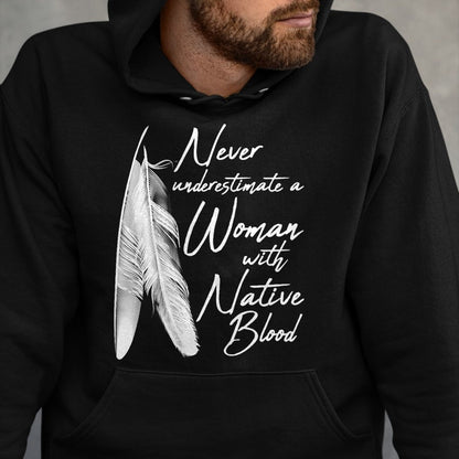 Native American T-Shirts, Vintage Native American Unisex T-Shirt/Hoodie/Sweatshirt HLT00 - Native American A Woman With Native Blood American Indian