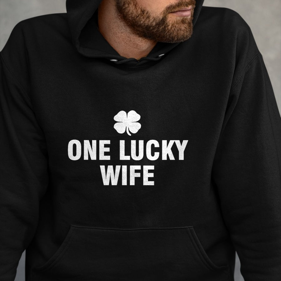 Best Wife Shirt, Wife and Husband Unisex T-Shirt/Hoodie/Sweatshirt HLT00 - Gift for wife T shirt, lucky wife   One Lucky Wife Premium T-Shirt (2)