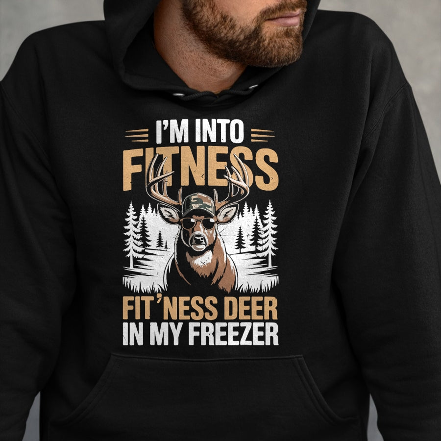 Funny Hunting Shirt, Gift For Hunting Lover Unisex T-Shirt/Hoodie/Sweatshirt HLT00 - Camo Deer Hunting Men_s Fitness Deer Freezer Funny Hunting T-Shirt