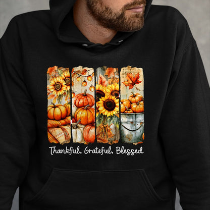 Best Thanksgiving Family Shirt , Funny Thanksgiving UnisexT-Shirt/Hoodie/Sweatshirt HLT00 - Grateful Thankful Blessed Happy Thanksgiving Pumpkin Womens T-Shirt