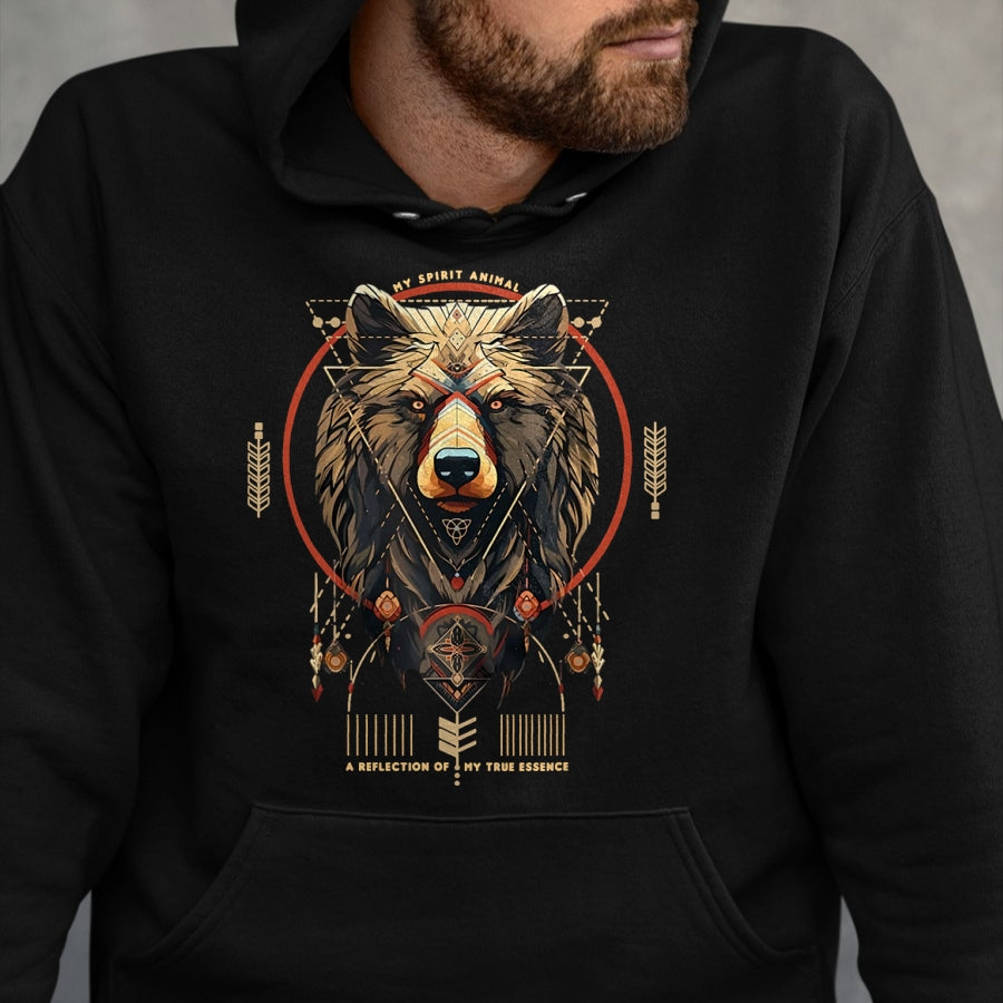 Native American T-Shirts, Vintage Native American Unisex T-Shirt/Hoodie/Sweatshirt HLT00 - Bear Native American Mountain Forest Wildlife Bears Lover