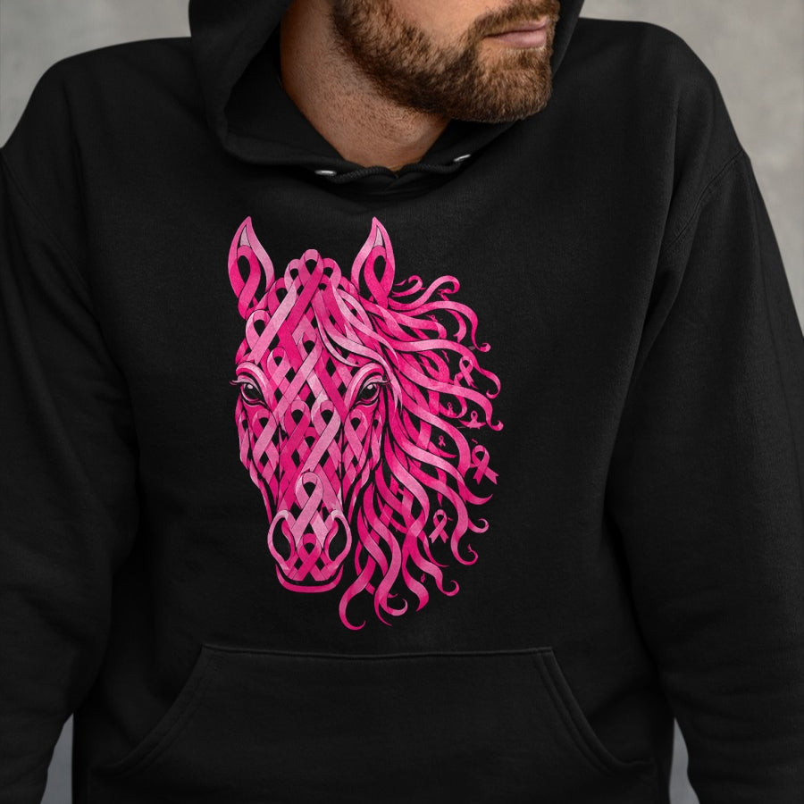 Best Horse Lover Shirt , Funny Horse UnisexT-Shirt/Hoodie/Sweatshirt HLT00 - Pink Ribbon Horse Breast Cancer Awareness T-Shirt