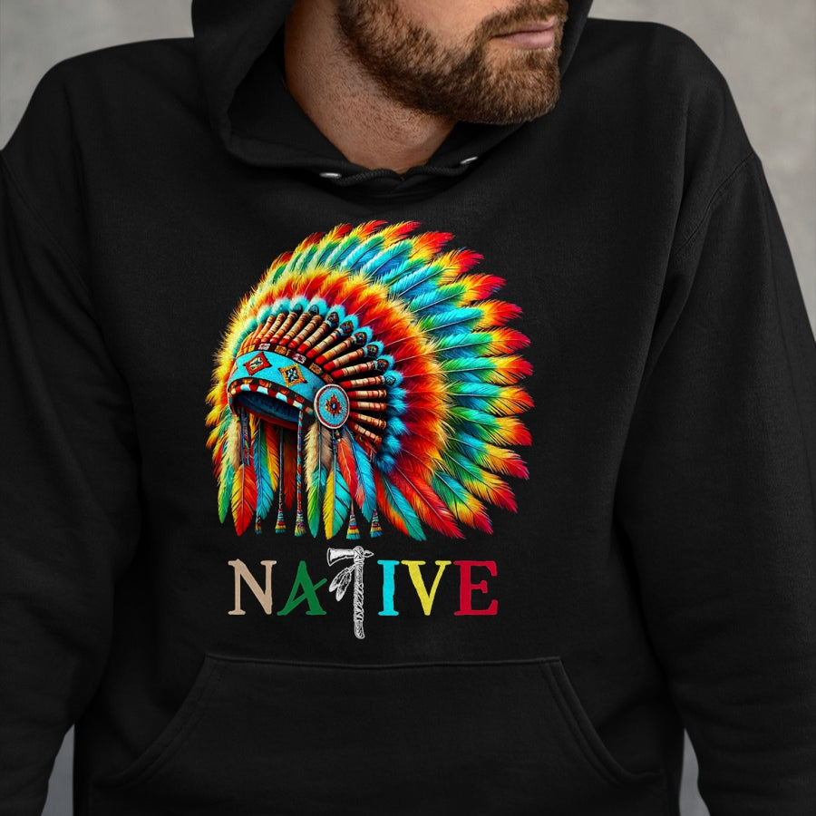 Native American T-Shirts, Vintage Native American Unisex T-Shirt/Hoodie/Sweatshirt HLT00 - Native American Indian Day Pride Indigenous Cherokee Costume