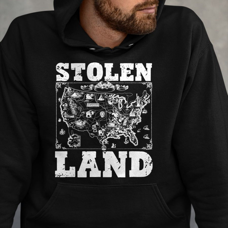 Native American T-Shirts, Vintage Native American Unisex T-Shirt/Hoodie/Sweatshirt HLT00 - Stolen Land Indian Pride Tribes Native American Indigenous