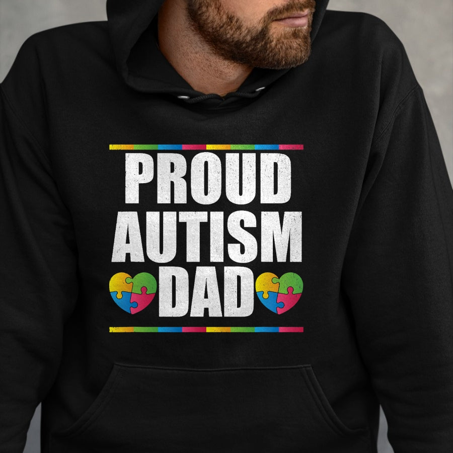 Gift for Dad Shirt, Funny Dad Unisex T-Shirt/Hoodie/Sweatshirt HLT00 – Proud Autism Dad T Shirt Father of Autistic Child