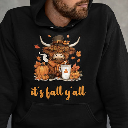 Best Thanksgiving Family Shirt , Funny Thanksgiving UnisexT-Shirt/Hoodie/Sweatshirt HLT00 - Scottish Highland Cow Fall Thanksgiving it´s Fall yáll T-Shirt