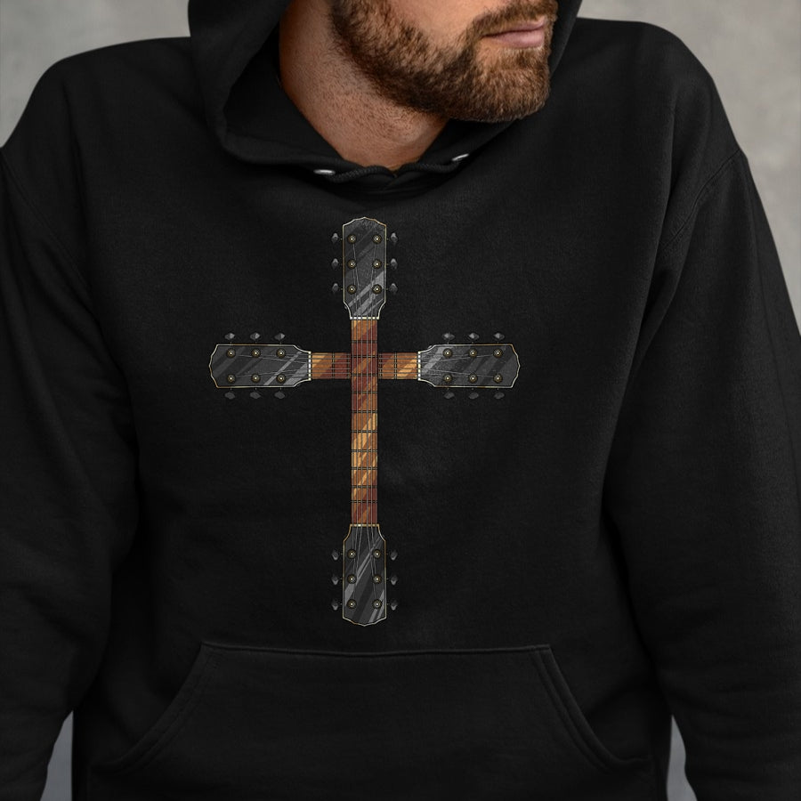 Guitar Lover Shirt, Funny Guitar UnisexT-Shirt/Hoodie/Sweatshirt HLT00 - Cute Faith Christian Guitar Cross T-Shirt  Funny Musician Gift for Unisex-Adults, Black, Short Slee