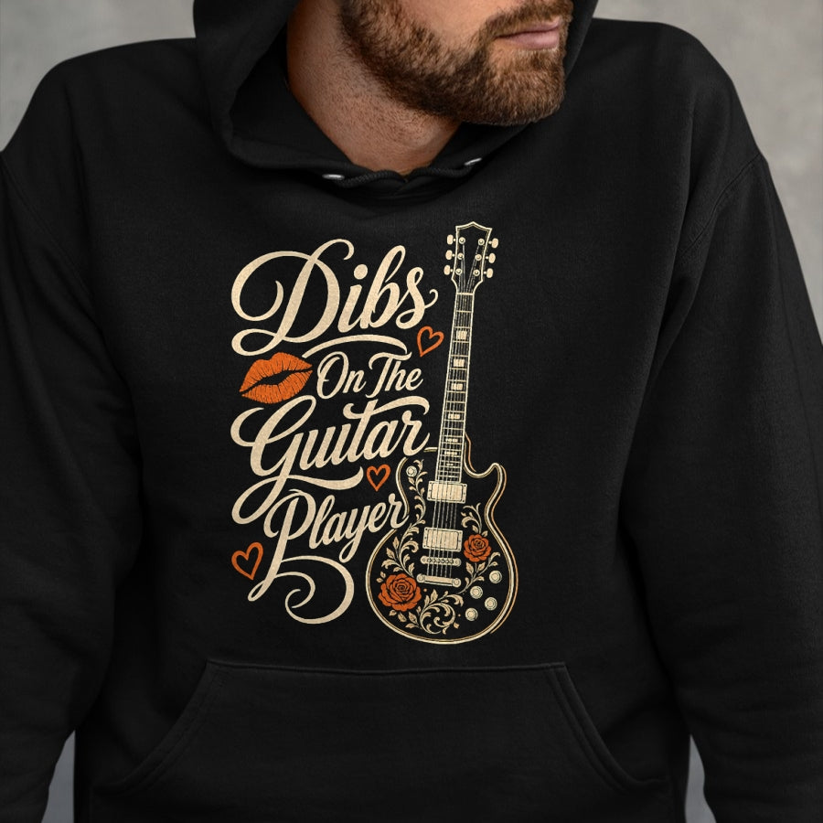 Guitar Lover Shirt, Funny Guitar UnisexT-Shirt/Hoodie/Sweatshirt HLT00 - Guitar Dibs On The Guitar Player Vintage Guitarist Gift T-Shirt