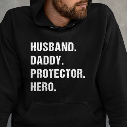 Best Wife Shirt, Wife and Husband Unisex T-Shirt/Hoodie/Sweatshirt HLT00 - Husband Daddy Protector Hero Fathers Day Gift For Dad Wife T-Shirt