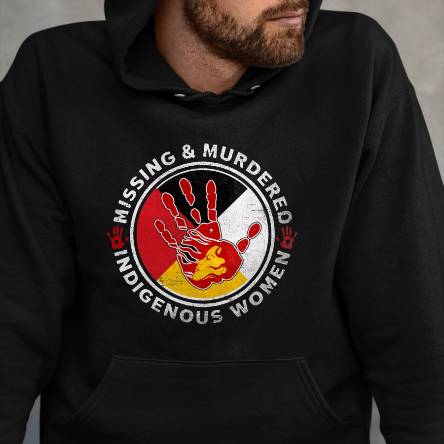 Native American T-Shirts, Vintage Native American Unisex T-Shirt/Hoodie/Sweatshirt HLT00 - MMIW Missing & Murdered Indigenous Women Red Hand