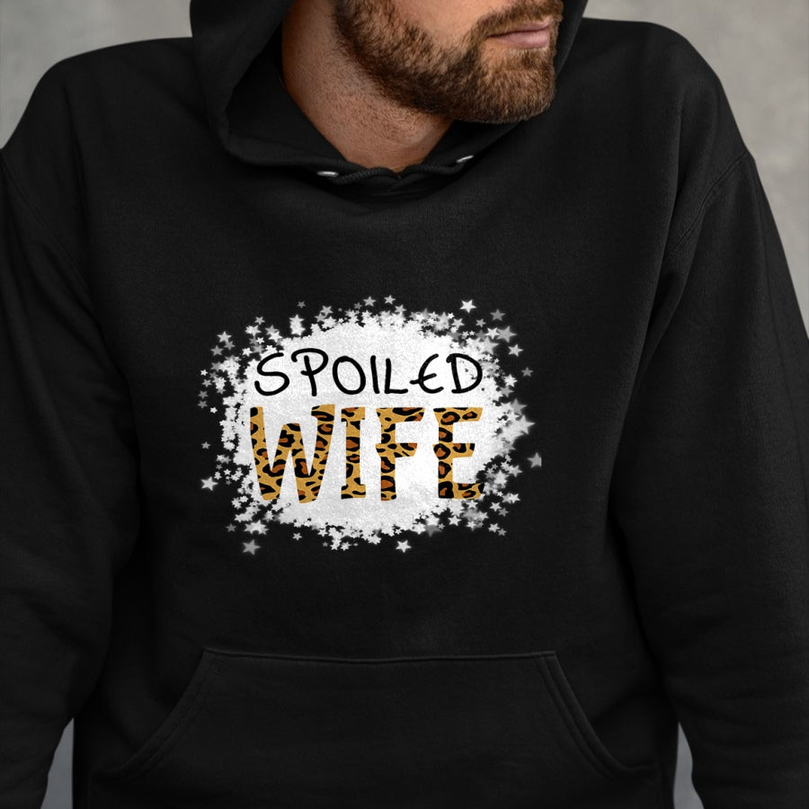 Best Wife Shirt, Wife and Husband Unisex T-Shirt/Hoodie/Sweatshirt HLT00 - Gift for wife T shirt, spoiled wife   Spoiled Wife Leopard Cheetah Mother Mama Mom Fiance T-Shirt