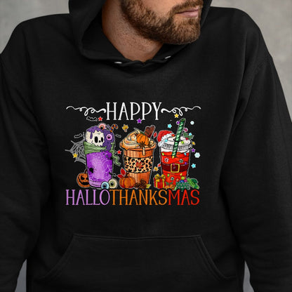 Best Thanksgiving Family Shirt , Funny Thanksgiving UnisexT-Shirt/Hoodie/Sweatshirt HLT00 - Happy Hallothanksmas Halloween Thanksgiving Christmas T-Shirt