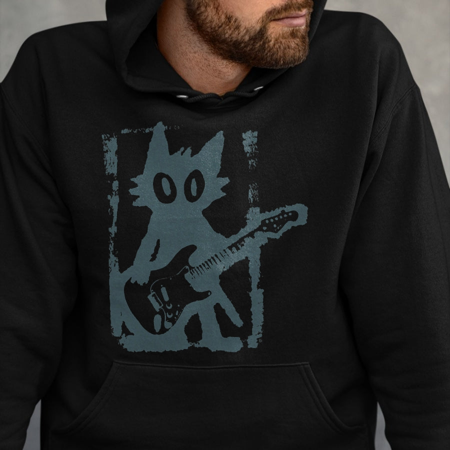 Guitar Lover Shirt, Funny Guitar UnisexT-Shirt/Hoodie/Sweatshirt HLT00 - Cat Playing Guitar Rock Star Rock and Roll Men Women Kids T-Shirt