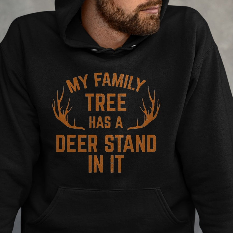 Funny Hunting Shirt, Gift For Hunting Lover Unisex T-Shirt/Hoodie/Sweatshirt HLT00 - My Family Tree Has A Deer Stand in It Hunting Tshirt T-Shirt, Men, Black, 3X-Large