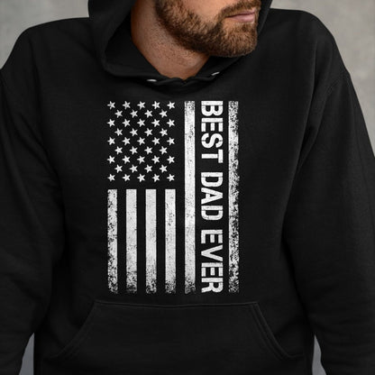 Gift for Dad Shirt, Funny Dad Unisex T-Shirt/Hoodie/Sweatshirt HLT00 – Best dad ever US American flag gift for father_s day T-Shirt