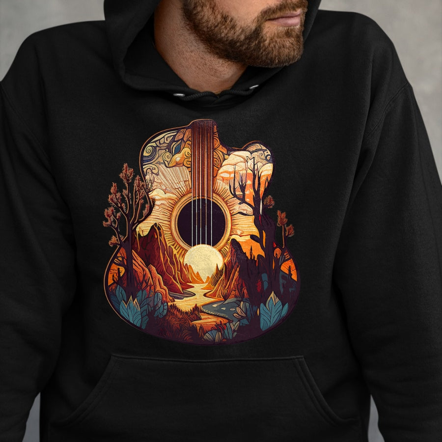 Guitar Lover Shirt, Funny Guitar UnisexT-Shirt/Hoodie/Sweatshirt HLT00 - Guitar Landscape Music Lover- Acoustic Guitar Player Graphic T-Shirt