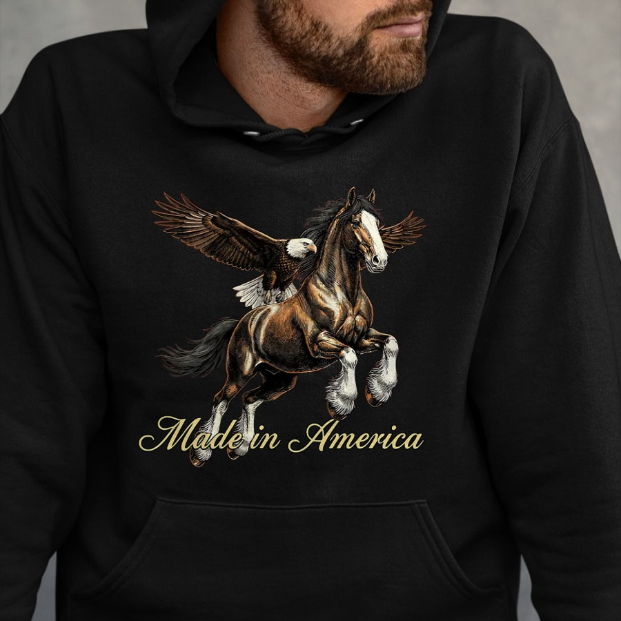 Best Horse Lover Shirt , Funny Horse UnisexT-Shirt/Hoodie/Sweatshirt HLT00 - Made in America Western Horse Eagle Design T-Shirt