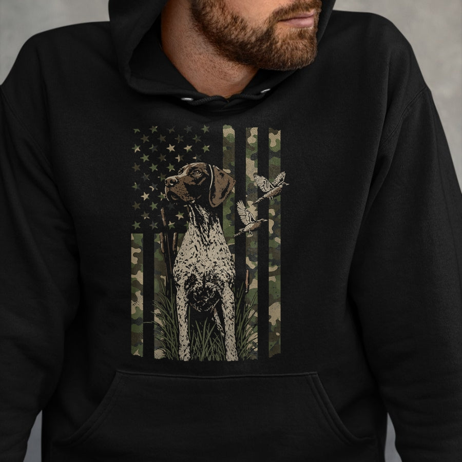 Funny Hunting Shirt, Gift For Hunting Lover Unisex T-Shirt/Hoodie/Sweatshirt HLT00 - Pheasant Hunting Dog Distressed (Design on Back) T-Shirt