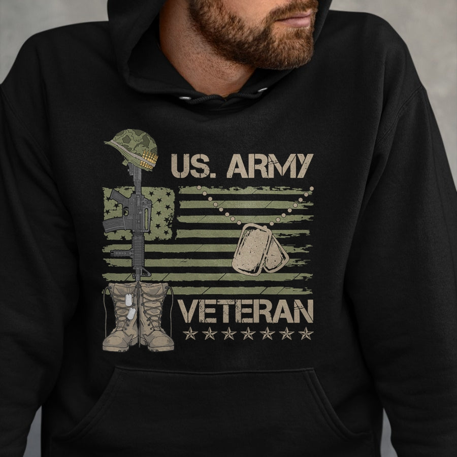 Proud Veteran Shirt, Funny Veteran UnisexT-Shirt/Hoodie/Sweatshirt HLT00 - U.S. Army Veteran Flag Patriotic Shirts for Men and Women Memorial Day Tees T Shirts