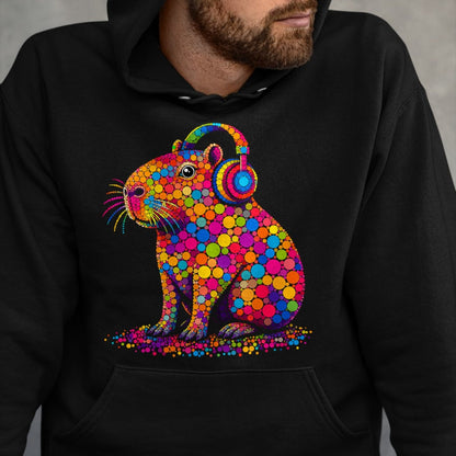Cute Capybara Shirt, Funny Capybara Unisex T-Shirt/Hoodie/Sweatshirt HLT00 - Funny Capybara Dots Art Animal Lovers Students Boys Girls T-Shirt (3)