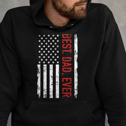 Gift for Dad Shirt, Funny Dad Unisex T-Shirt/Hoodie/Sweatshirt HLT00 – Best dad ever US american flag gift for father_s day Short Sleeve T-Shirt