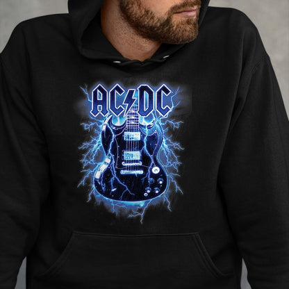 Guitar Lover Shirt, Funny Guitar UnisexT-Shirt/Hoodie/Sweatshirt HLT00 - ACDC - Lightning Guitar T-Shirt