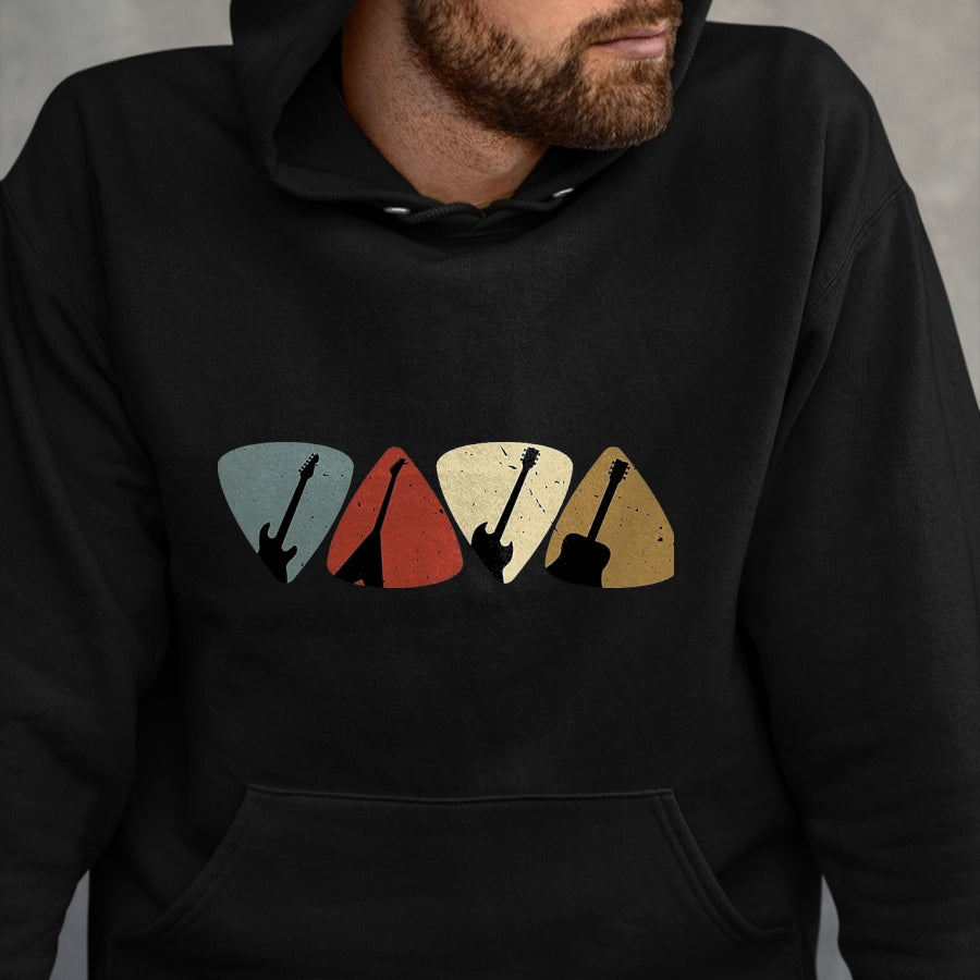 Guitar Lover Shirt, Funny Guitar UnisexT-Shirt/Hoodie/Sweatshirt HLT00 - Retro Vintage Guitar Pick Player Guitarist Bassist Musician T-Shirt, Men, Black, 3X-Large