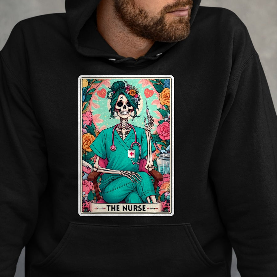 Funny Nurse Shirt, Nurse Unisex T-Shirt/Hoodie/Sweatshirt HLT00 - The Nurse Tarot Card T-Shirt