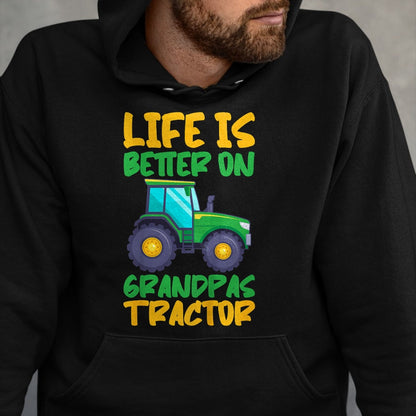 Best Farmer Life Shirt, Funny Farmer UnisexT-Shirt/Hoodie/Sweatshirt HLT00 - Young Farmer Funny Tractor Boy On Grandpas Tractor T-Shirt