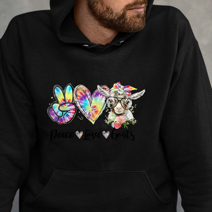 Best Farmer Life Shirt, Funny Farmer UnisexT-Shirt/Hoodie/Sweatshirt HLT00 - Tie Dye Peace Love Goats Farm Girl Goat Lover Funny T-Shirt