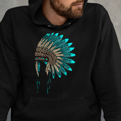 Native American T-Shirts, Vintage Native American Unisex T-Shirt/Hoodie/Sweatshirt HLT00 - Native American Indian Headdress Costume Jewelry Decor
