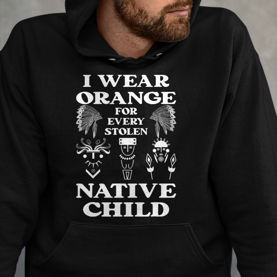 Native American T-Shirts, Vintage Native American Unisex T-Shirt/Hoodie/Sweatshirt HLT00 - I Wear Orange For Every American Native Child Indian Pride (3)