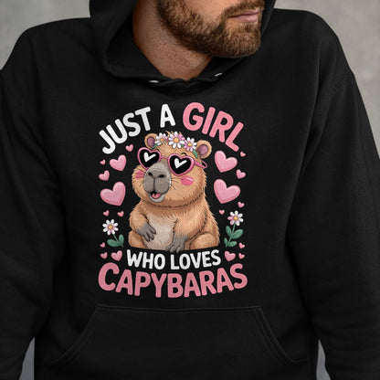 Cute Capybara Shirt, Funny Capybara Unisex T-Shirt/Hoodie/Sweatshirt HLT00 - Girls Capybara T-Shirt