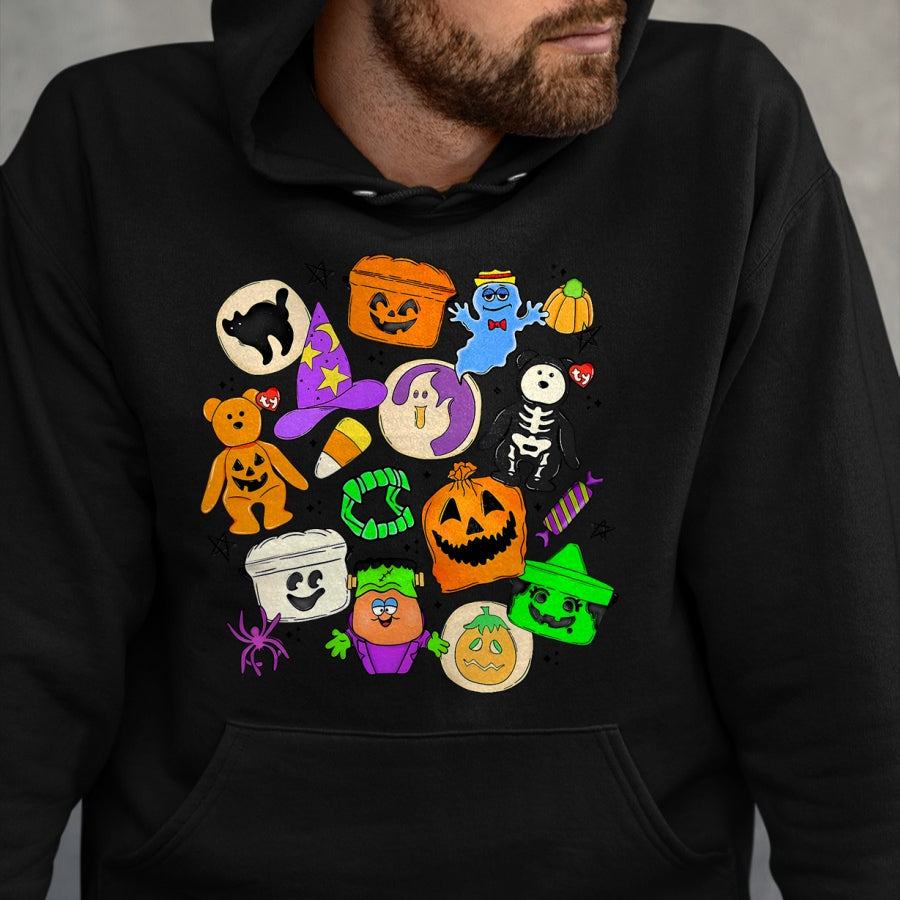 Best Thanksgiving Family Shirt , Funny Thanksgiving UnisexT-Shirt/Hoodie/Sweatshirt HLT00 - Cute Funny Boo Ghost Vintage 90s Halloween Collage Doodles T-Shirt