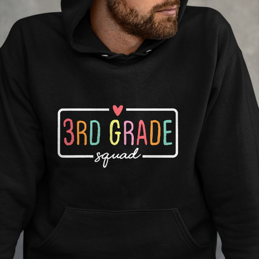 Best Teacher Shirt, Funny Teacher UnisexT-Shirt/Hoodie/Sweatshirt HLT00 - 3rd Grade Team Crew Third Grade Squad Back to School Teacher T-Shirt