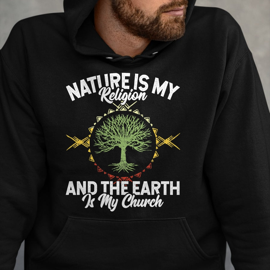 Native American T-Shirts, Vintage Native American Unisex T-Shirt/Hoodie/Sweatshirt HLT00 - Nature Is My Religion Earth Is My Church Native American Day